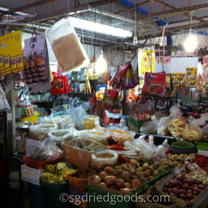 Overview of Wet Market Stall selling Dried Goods before Market upgrade