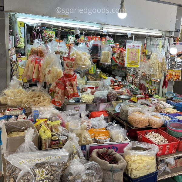 Wet Market Stall Selling Dried Preserved Food Ingredients