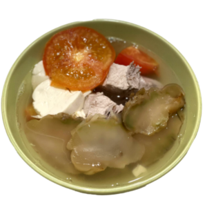 A bowl of si chuan cai toufu soup