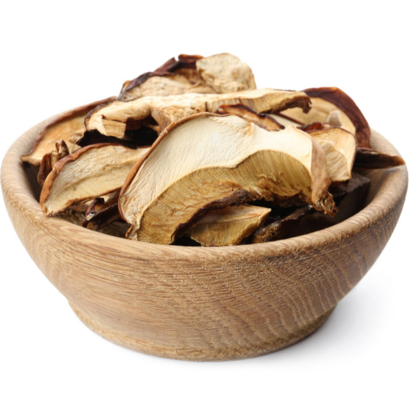 A bowl of Sliced Dried Mushrooms in Bowl