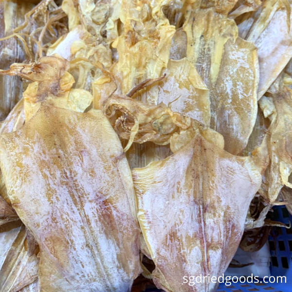 Dried cutterfishes displayed in shop for sale