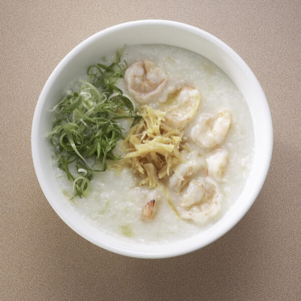A bowl of Congee with dried scallops