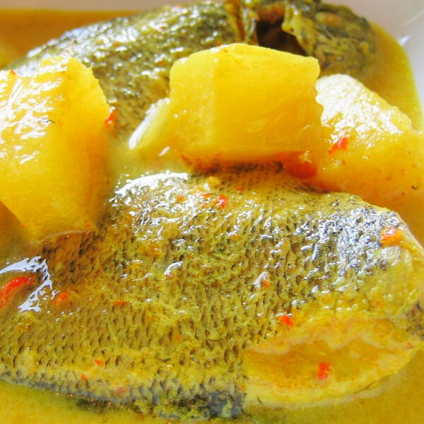 A plate of Ikan Sepat with Pineapple