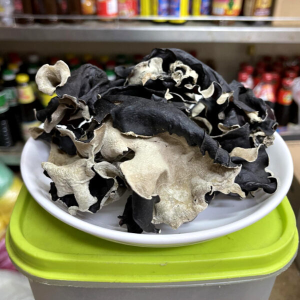 A plate of dried wood ear